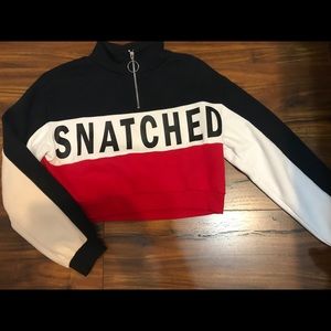 H&M cropped “SNATCHED” sweater!